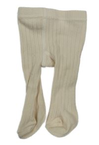 Smetanové žebrované punčocháče 