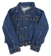 Tmavomodrá crop riflová bunda avenu