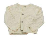 Smetanový propínací lehký svetr s 3D puntíky Next