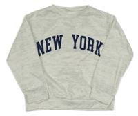 Šedo-bílá melírovaná mikina s nápisem shein