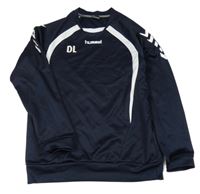 Tmavomodré sportovní funkční triko s logem Hummel