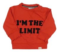 Červená mikina s nápisem 