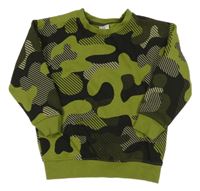 Khaki-černá army mikina 