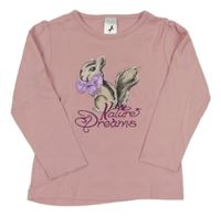 Světlerůžové triko s veverkou C&A