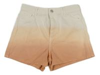 Bílo-meruňkové riflové kraťasy H&M