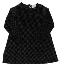 Černé vzorované sametové šaty Zara