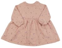 Růžové teplákové šaty s kvítky F&F