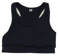 Tmavomodrý sportovní crop top 