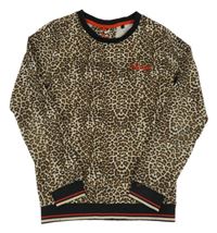 Hnědo-černá leopardí mikina s nápisem WE