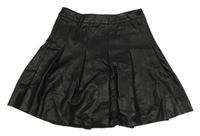 Černá skládaná koženková sukně ZARA
