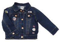 Tmavomodrá riflová bunda s nášivkami a kapsami Denim Co.