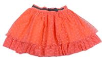 Neonově oranžová puntíkatá tylová síťovaná sukně Next