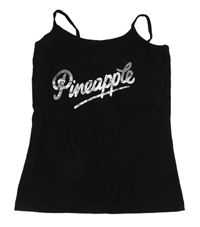Černý top s nápisem Pineapple