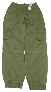 Zelené plátěné cargo cuff kalhoty F&F