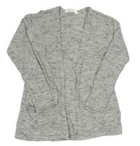 Šedý melírovaný třpytivý svetrový cardigan H&M