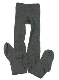 Tmavošedé vzorované punčocháče H&M