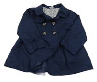 Tmavomodrý plátěný podšitý kabátek H&M