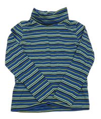 Tmavomodro-šedo-neonově zeleno-černý pruhovaný rolák Lupilu