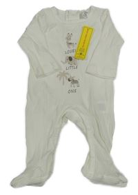 Nové - Bílý žebrovaný overal se zvířátky Shein