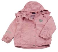 Růžová šusťáková lehce zateplená bunda s kapucí Impidimpi