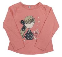 Růžové triko s dívkou 