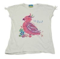 Bílé tričko s papouškem Topolino