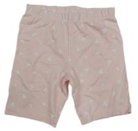 Světlerůžové elastické kraťasy se srdíčky Topolino