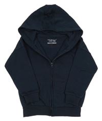 Tmavomodrá propínací mikina s kapucí Primark