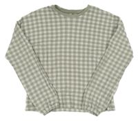 Šedo-bílé kostkované crop triko George