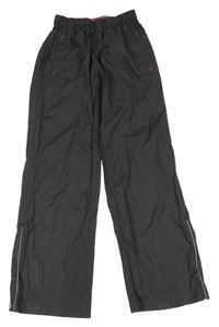 Antracitové šusťákové kalhoty Pocopiano