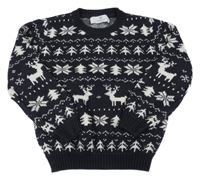 Černo-bílý svetr s norským vzorem H&M