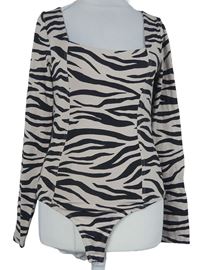 Dámské pudrovo-černé vzorované body New Look 