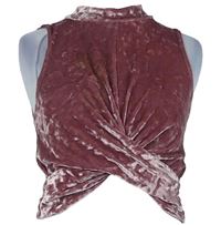 Dámský rezavý saténový crop top Topshop 