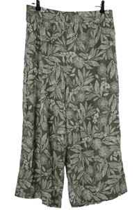 Dámské khaki-bílé vzorované culottes kalhoty Apricot 
