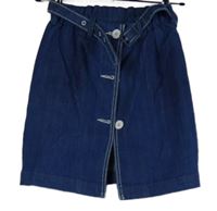 Dámská modrá riflová propínací sukně s páskem Jaeger 