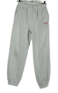 Dámské světlešedé melírované tepláky s nápisem 