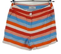 Dámské modro-červeno-bílé pruhované kraťasy Heine 