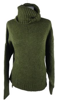 Dámský khaki oversized svetrový rolák Stradivarius 