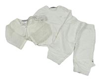 3set- bílé manšestráky+ bílé triko+ bílé pletené bolerko 