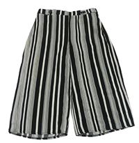 Černo-bílé pruhované culottes kalhoty Primark