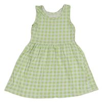 Zeleno-bílé kostkované bavlněné šaty Primark
