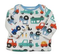 Bílé triko s auty Nutmeg