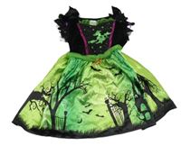 Nové - Černo-zelené šaty s čarodějnicí F&F