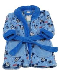Nové - modrý chlupatý župan s Mickey Mousem Disney