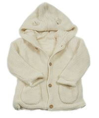 Béžový propínací zateplený svetr s kapucí George