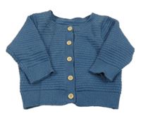 Modrý propínací svetr Shein