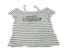 Bílo-černé pruhované tričko s nápisem C&A