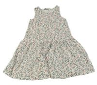 Bílé květinové bavlněné šaty H&M