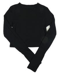 Černé crop triko H&M
