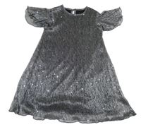 Stříbrno-černé třpytivé šaty Nutmeg